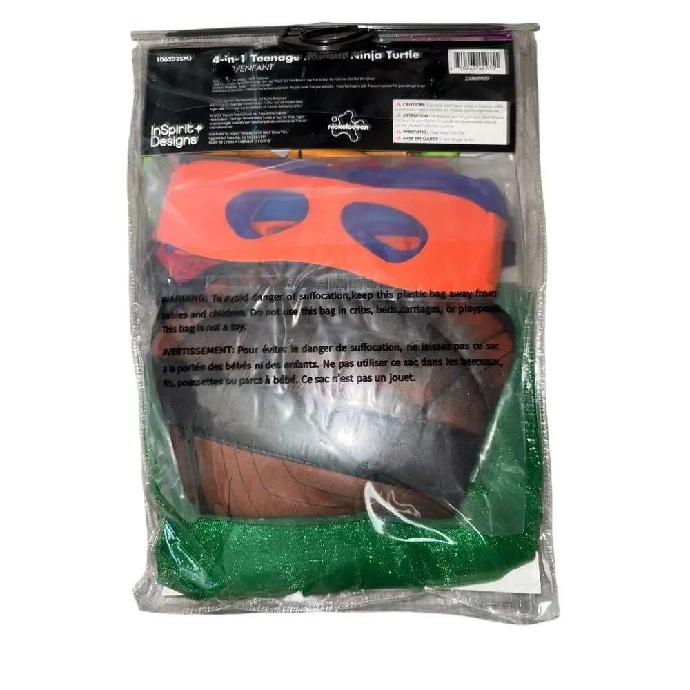 New Teenage Mutant Ninja Turtle 4-in 1 Dress up Costume Girls Size medium tmnt